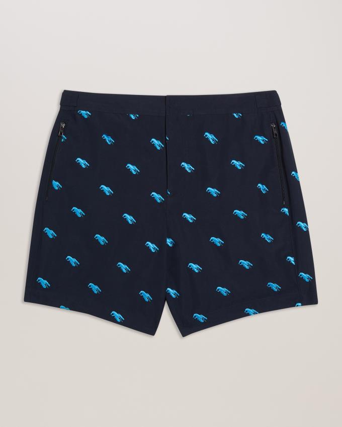 Short Ted Baker Embroidered Lobster Swim Bleu Marine Homme | BDM-95843406